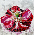 Red Poppy, original acrylic painting by Veronika Melnyk, front view