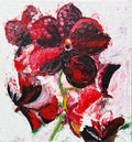 Red Orchid, original acrylic painting by Veronika Melnyk, front view