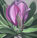 Magenta Magnolia, original acrylic painting by Veronika Melnyk, front view