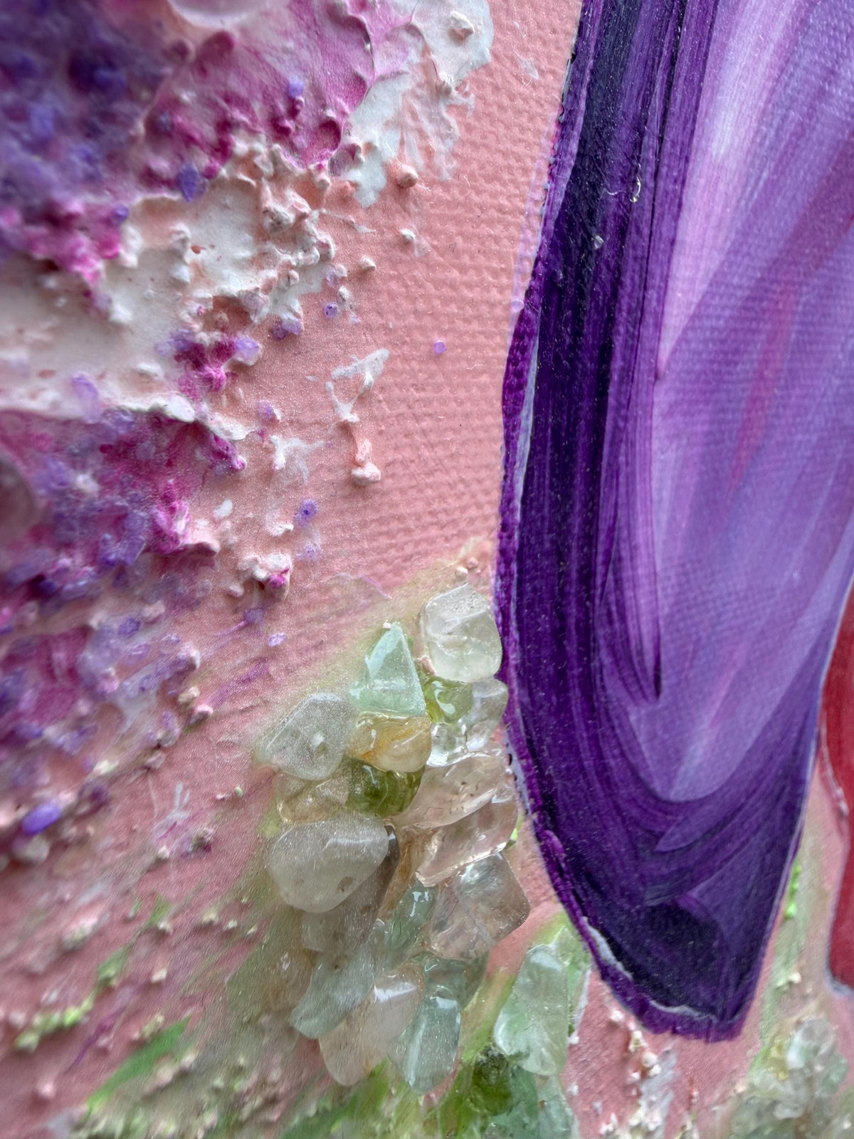 Pink Orchid, painted texture detail