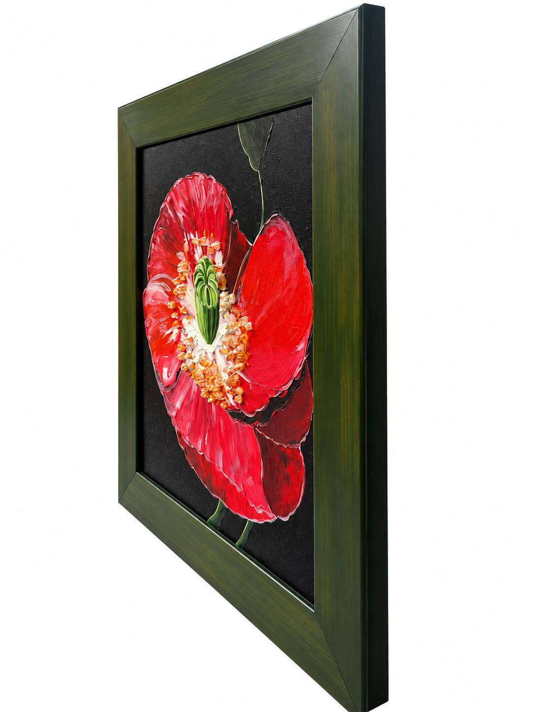Ruby Poppy, angled framed view