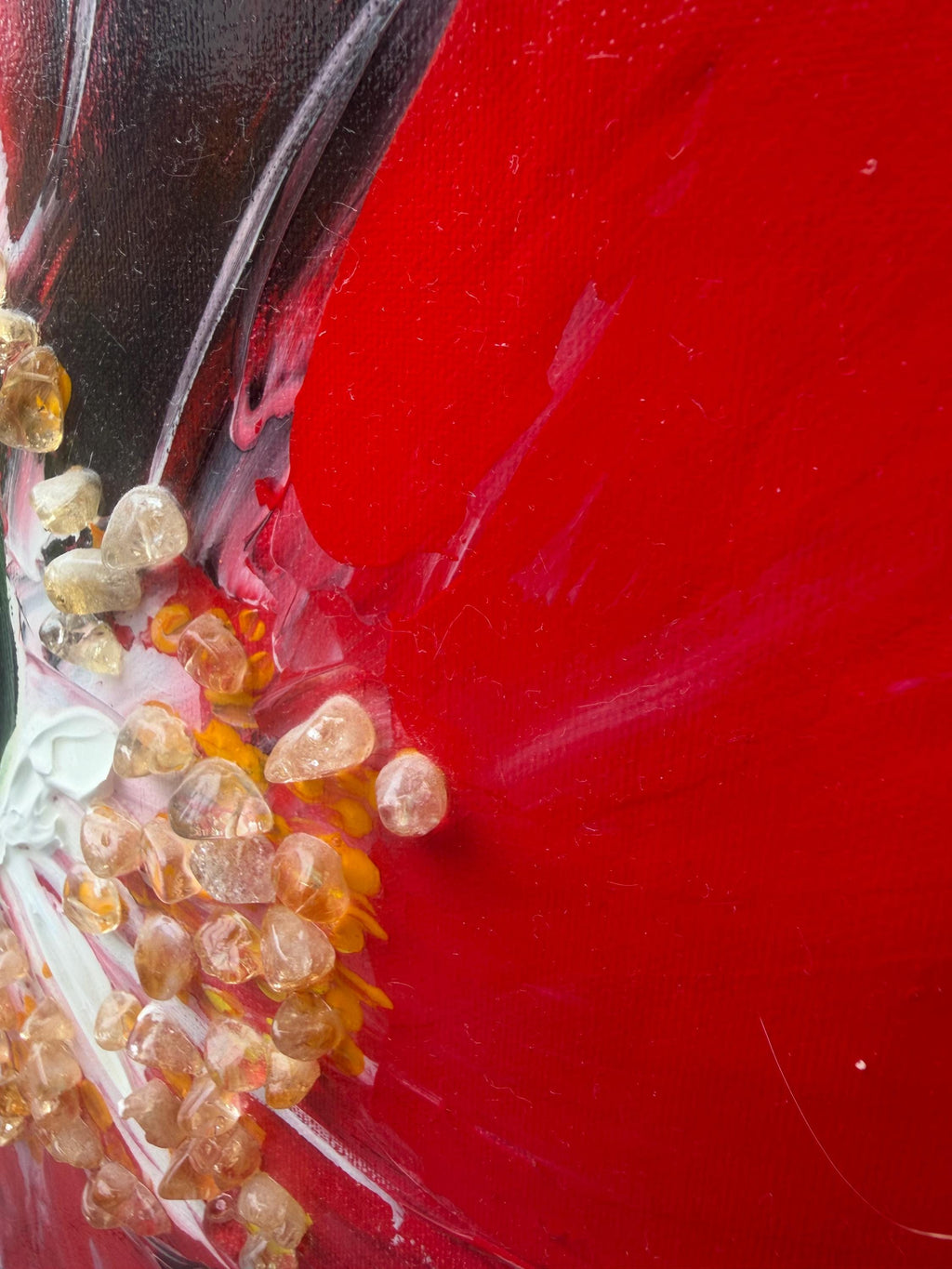 Ruby Poppy, poppy center detail