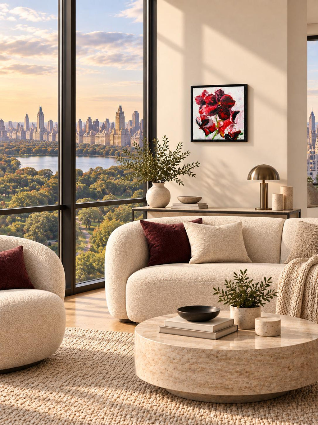 Red Orchid shown in a styled living room mockup