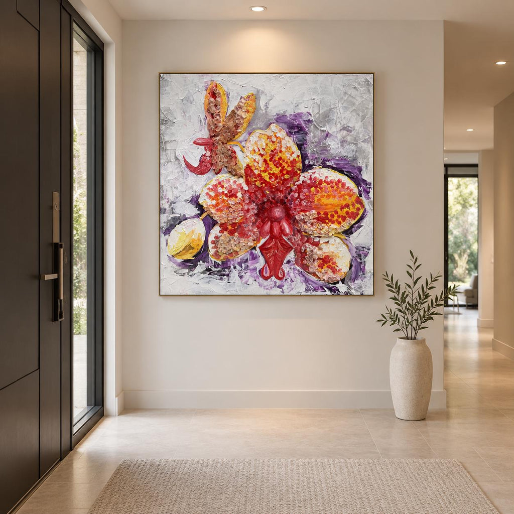 Yellow Orchid shown in a styled hallway mockup