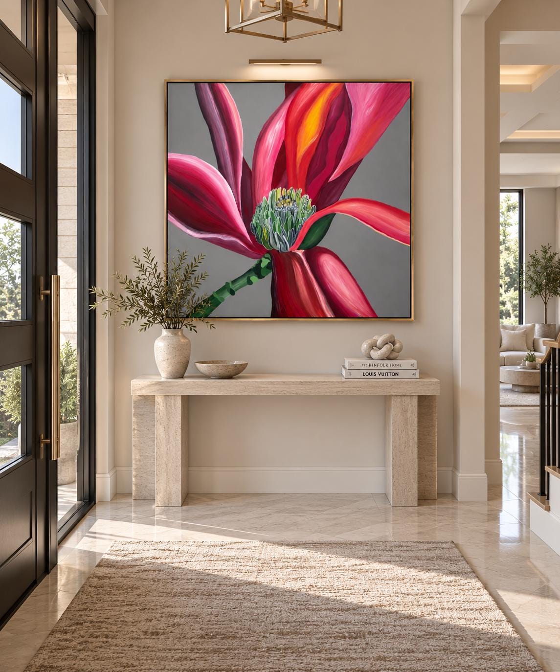 Grey Magnolia shown in a styled hallway mockup