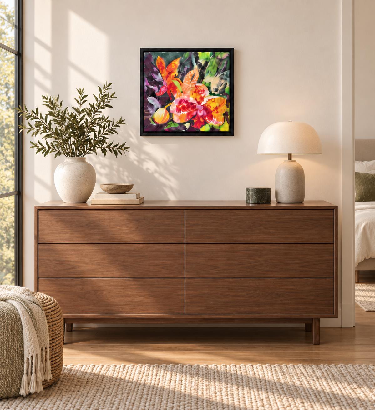 Blonde Orchid shown in a styled sofa mockup
