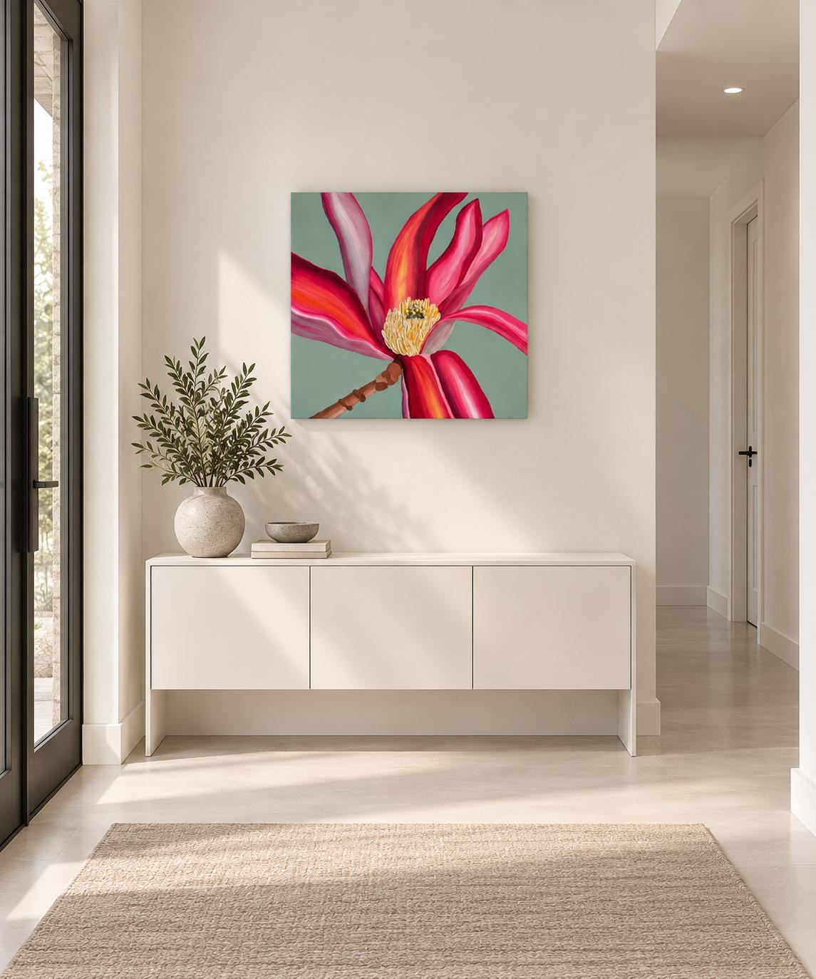Sage Magnolia shown in a styled hallway mockup