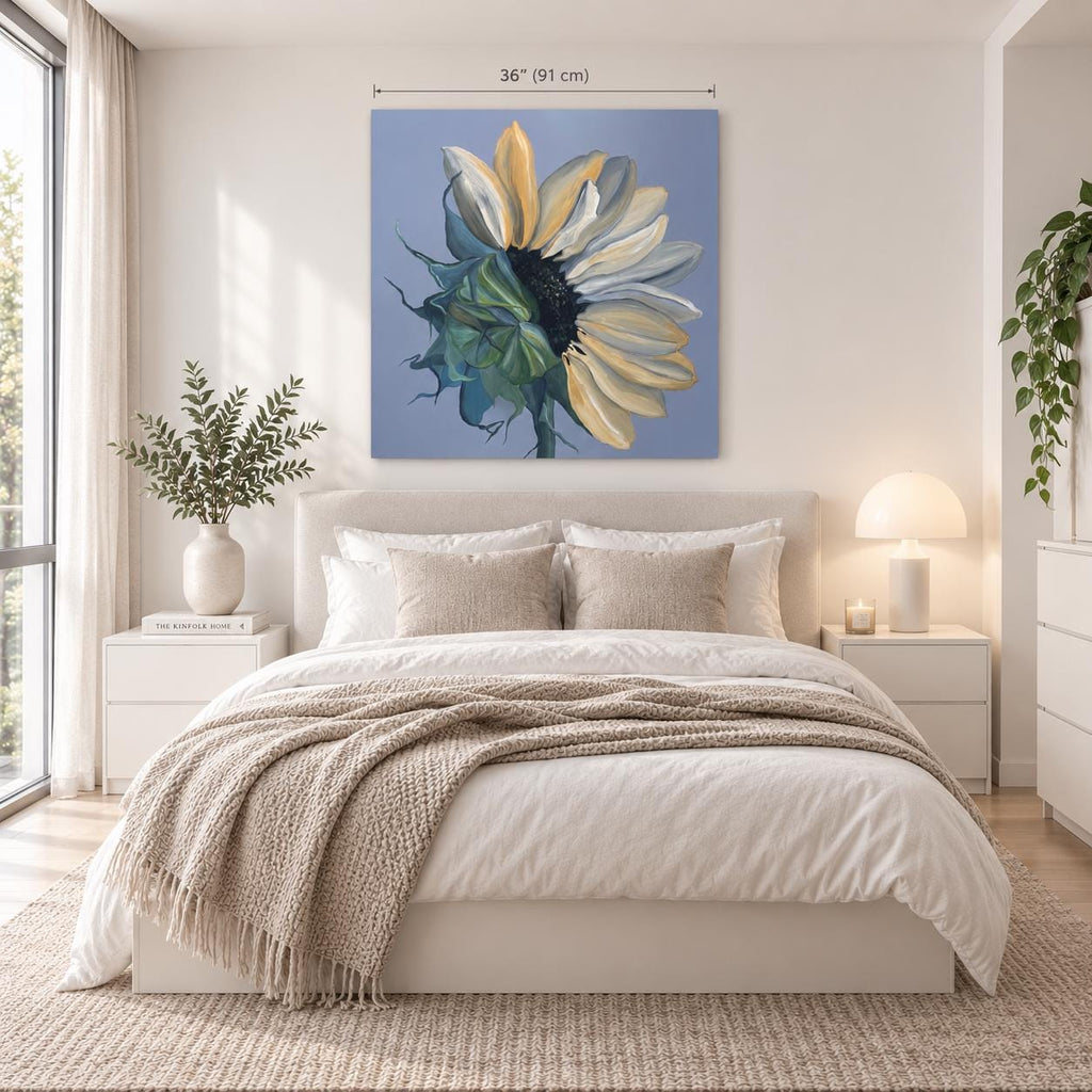 Additional photograph of Sunflower, original acrylic painting by Veronika Melnyk