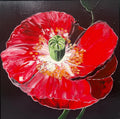 Ruby Poppy, original acrylic painting by Veronika Melnyk, front view