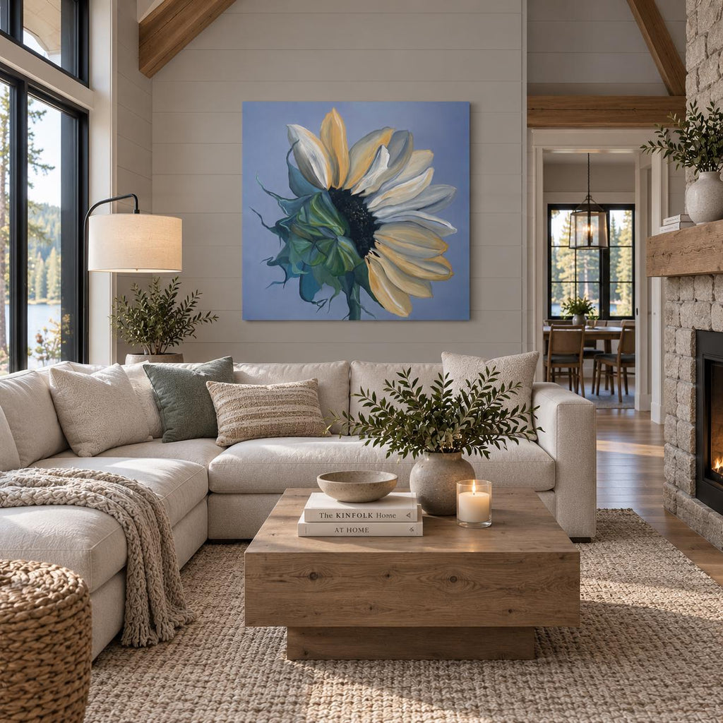 Sunflower shown in a styled living room mockup