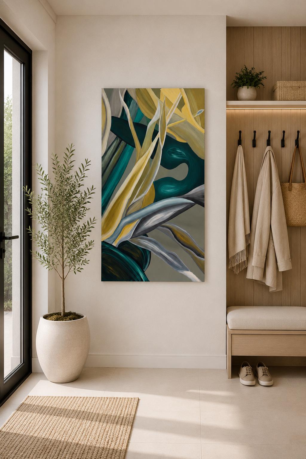 Additional photograph of King Protea I, original acrylic painting by Veronika Melnyk