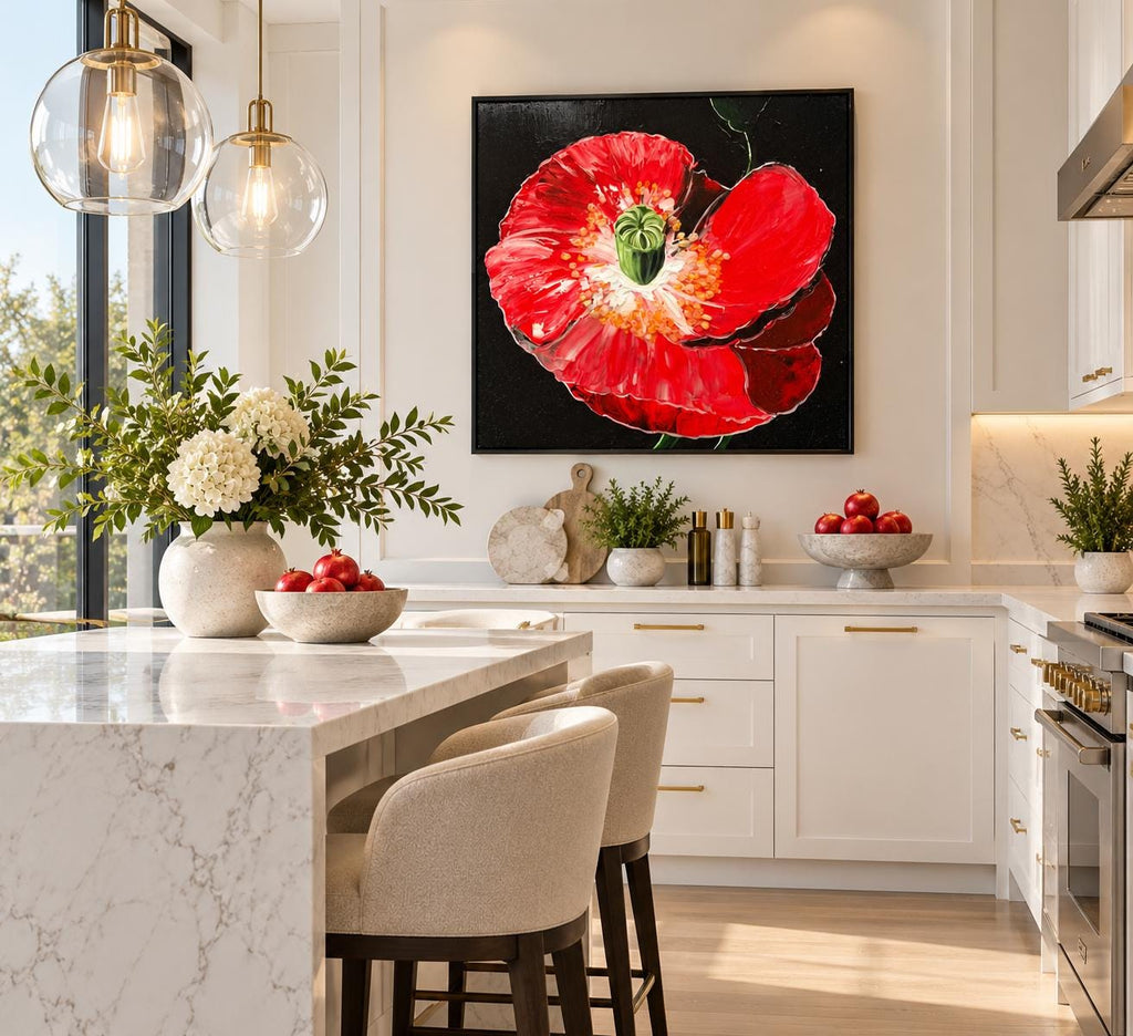 Ruby Poppy shown in a styled interior mockup