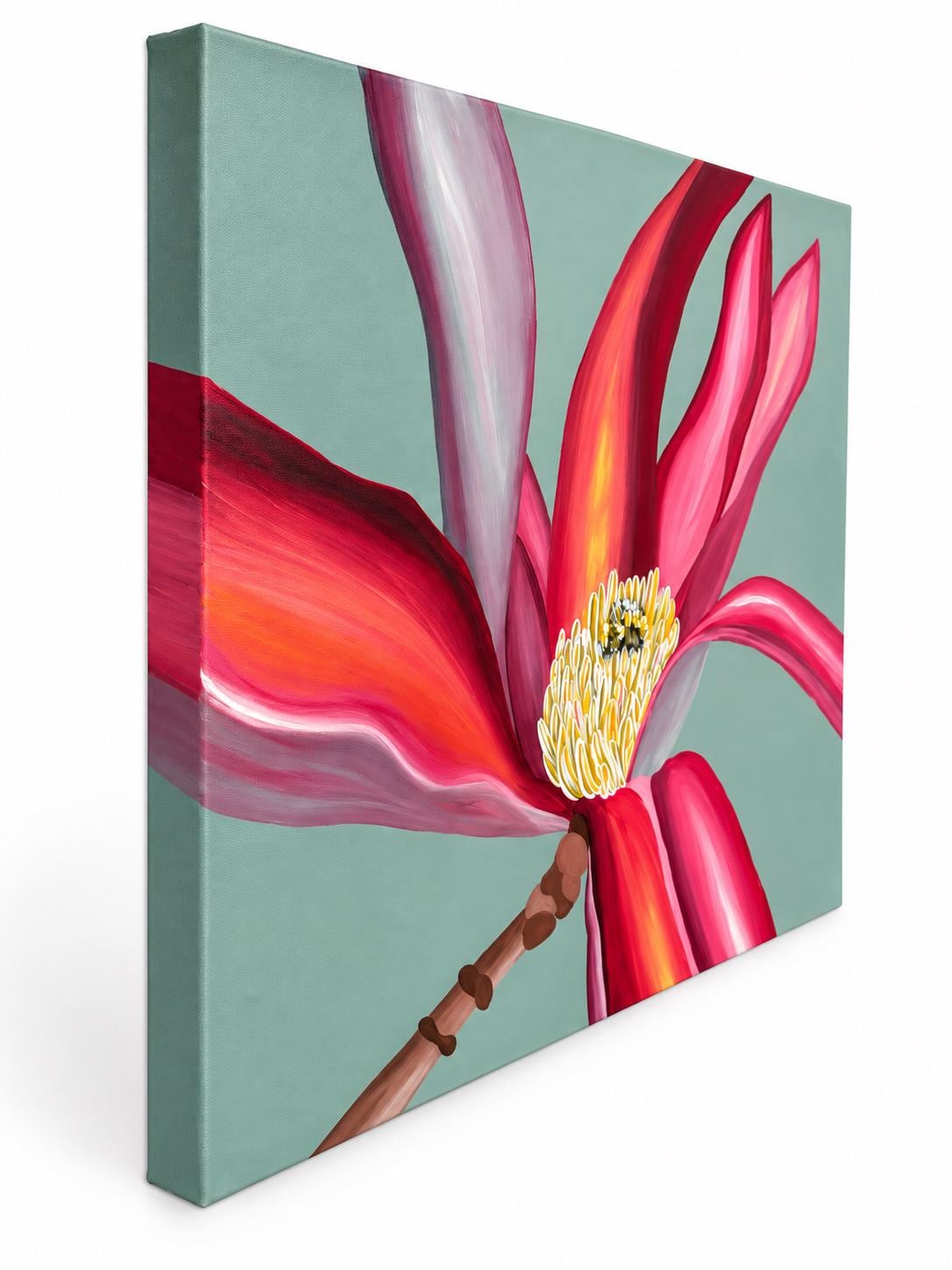 Sage Magnolia, angled canvas view