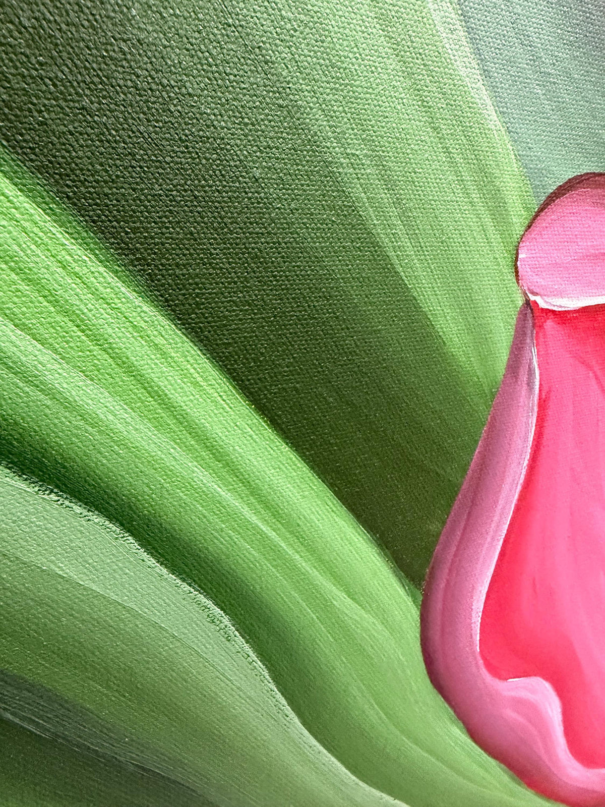 Peony, painted leaf detail