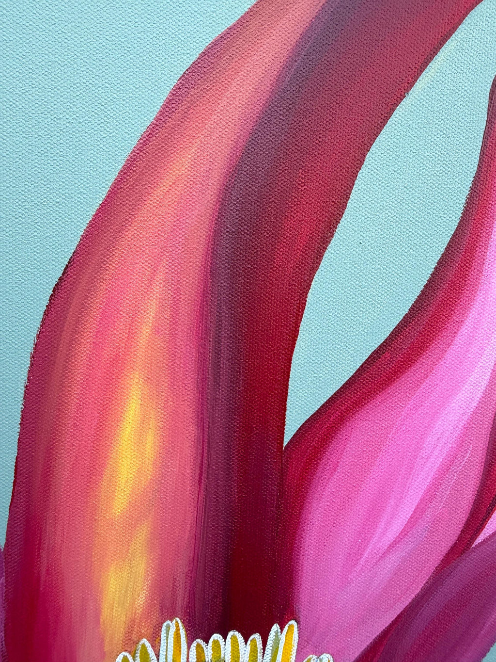Sage Magnolia, painted petal detail