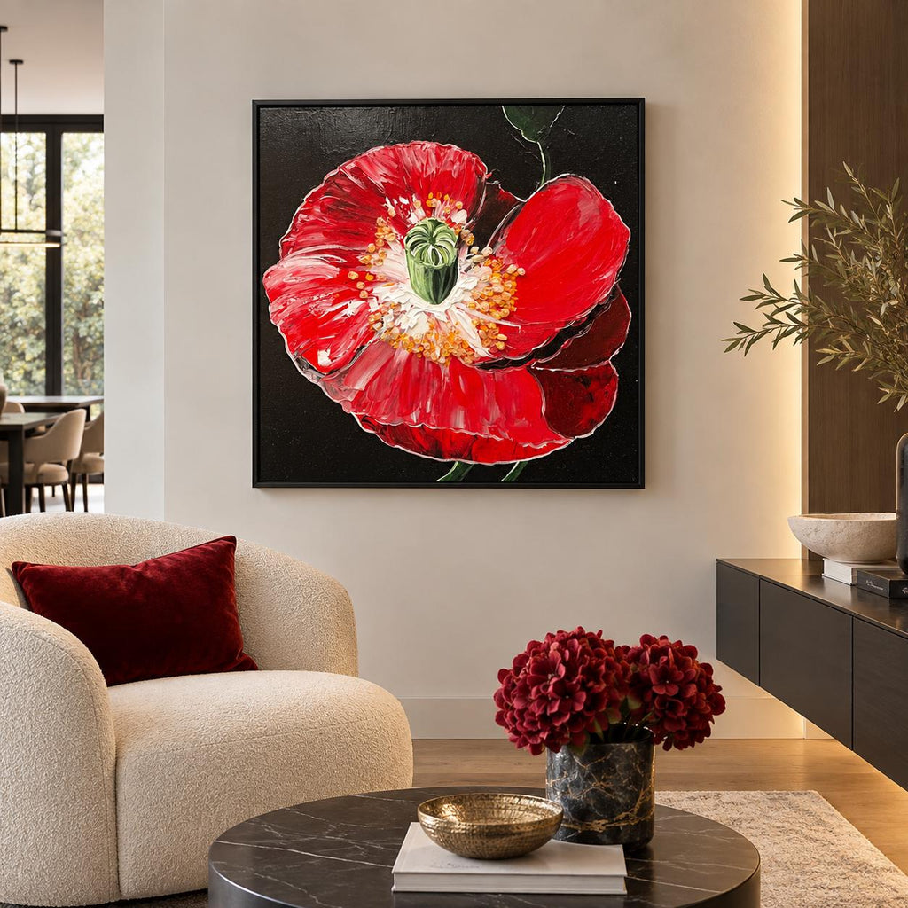 Ruby Poppy shown in a styled interior mockup