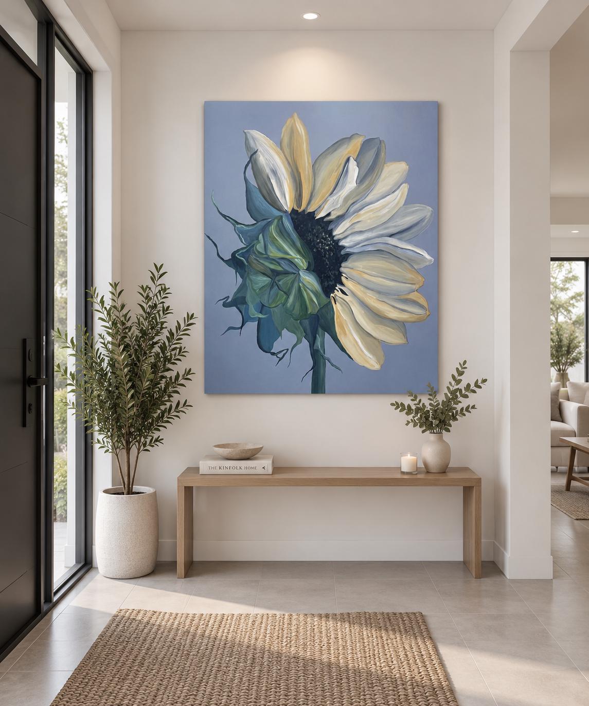 Sunflower shown in a styled hallway mockup