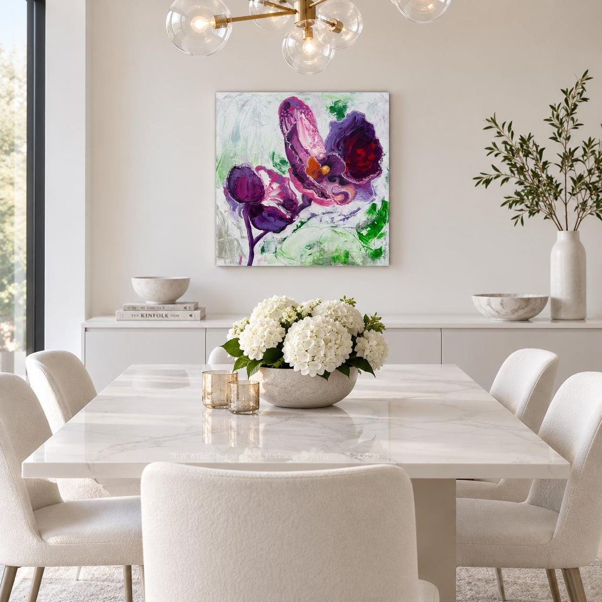Purple Orchid shown in a styled living room mockup