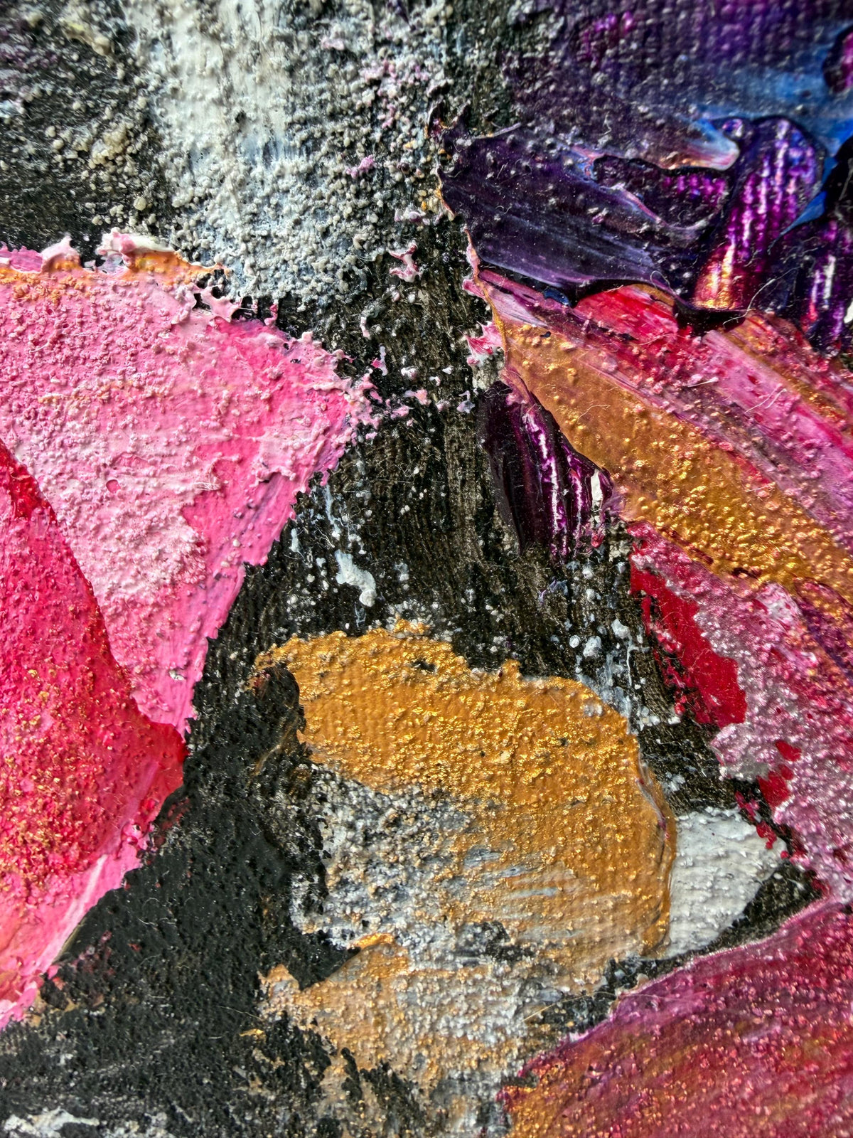 Pink Abstract Orchids, painted texture detail