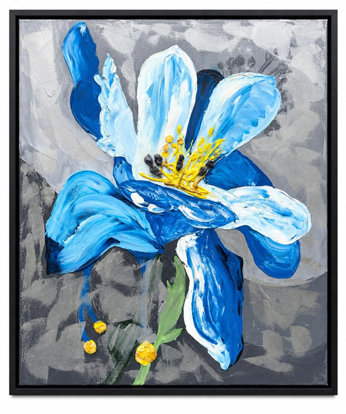 Blue Iris, framed front view
