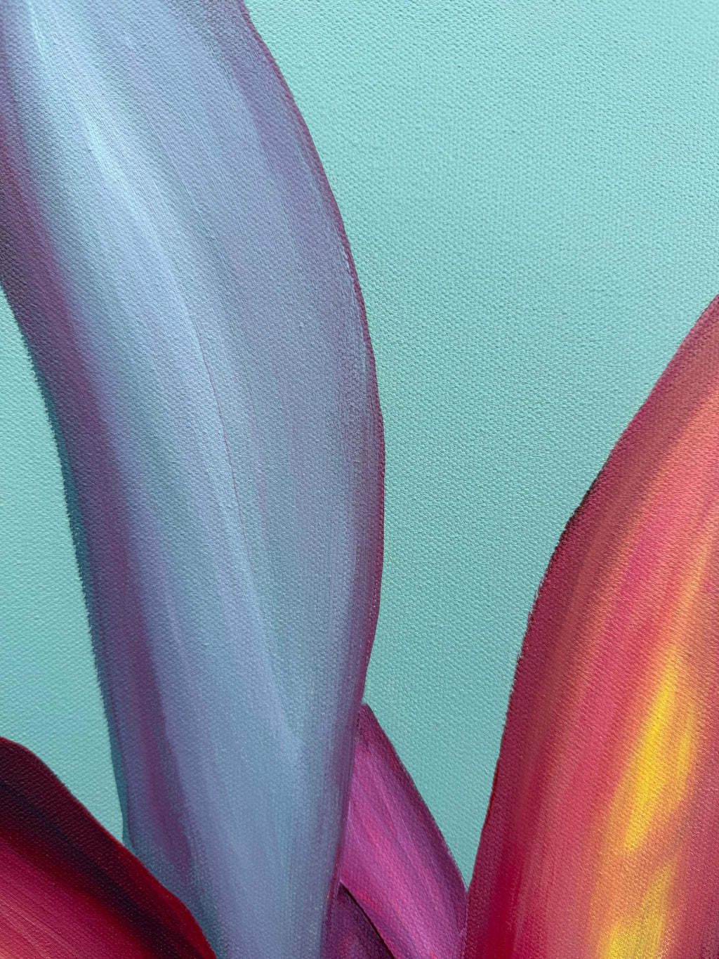Sage Magnolia, painted leaf detail