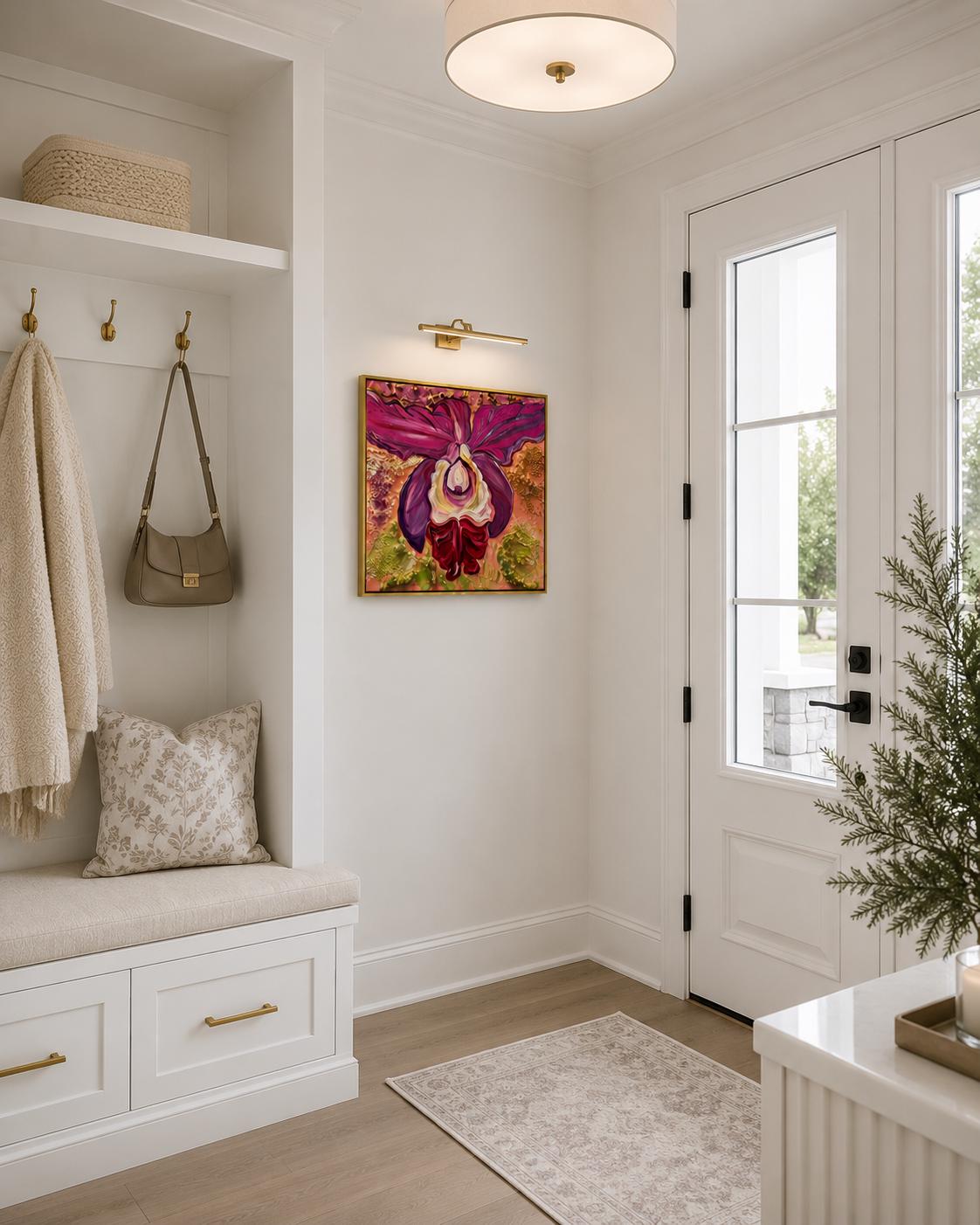 Pink Orchid shown in a styled interior mockup