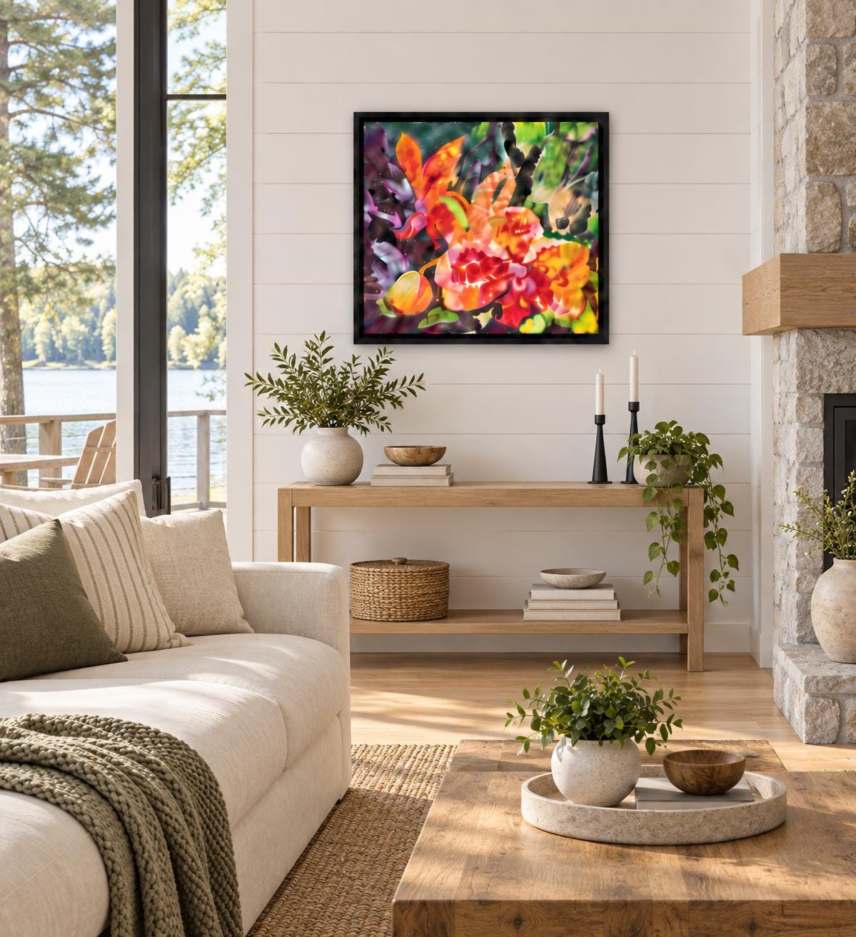Blonde Orchid shown in a styled living room mockup