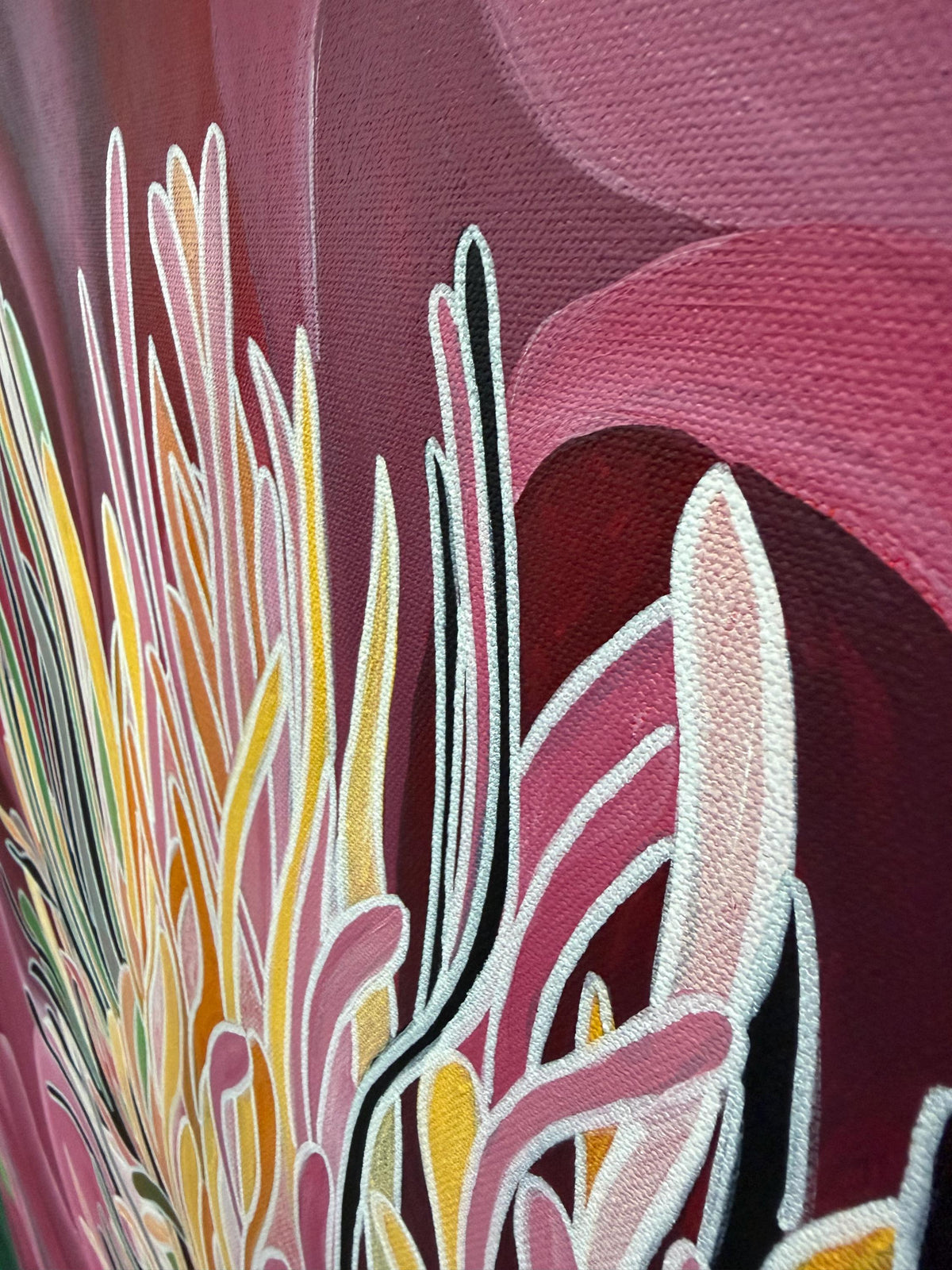 Peony, peony center detail