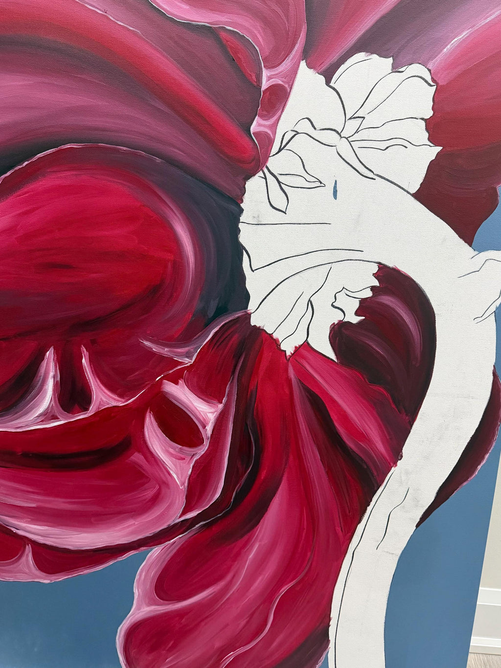 Peony, angled canvas view