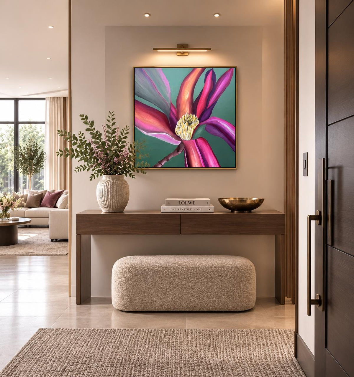 Magnolia Green shown in a styled hallway mockup
