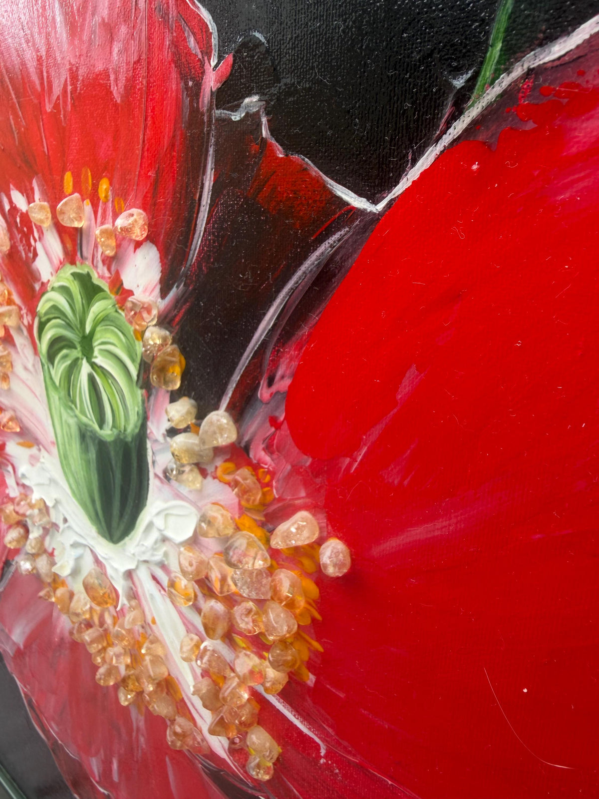 Ruby Poppy, painted petal detail