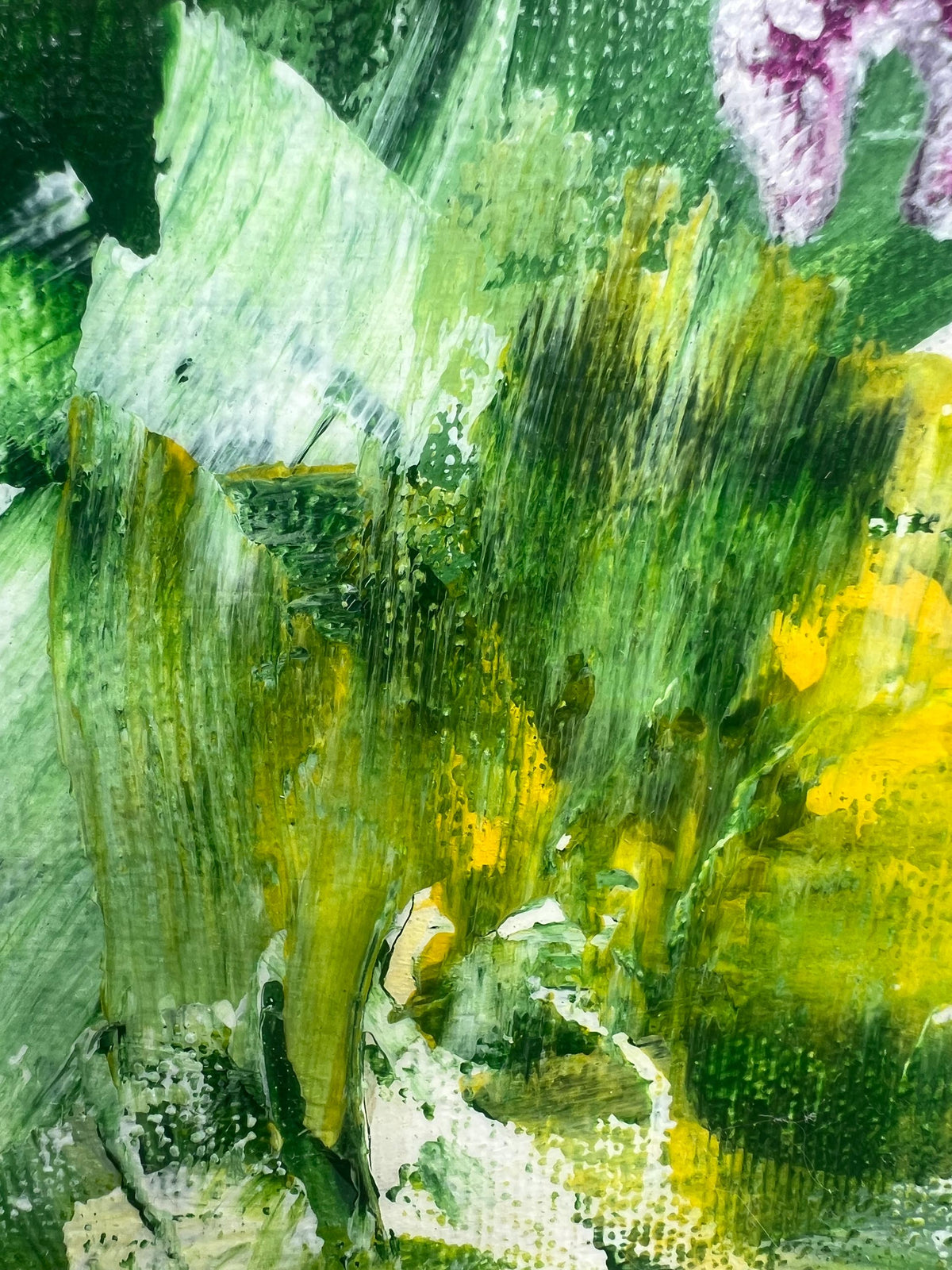 Yellow Orchid, painted leaf detail