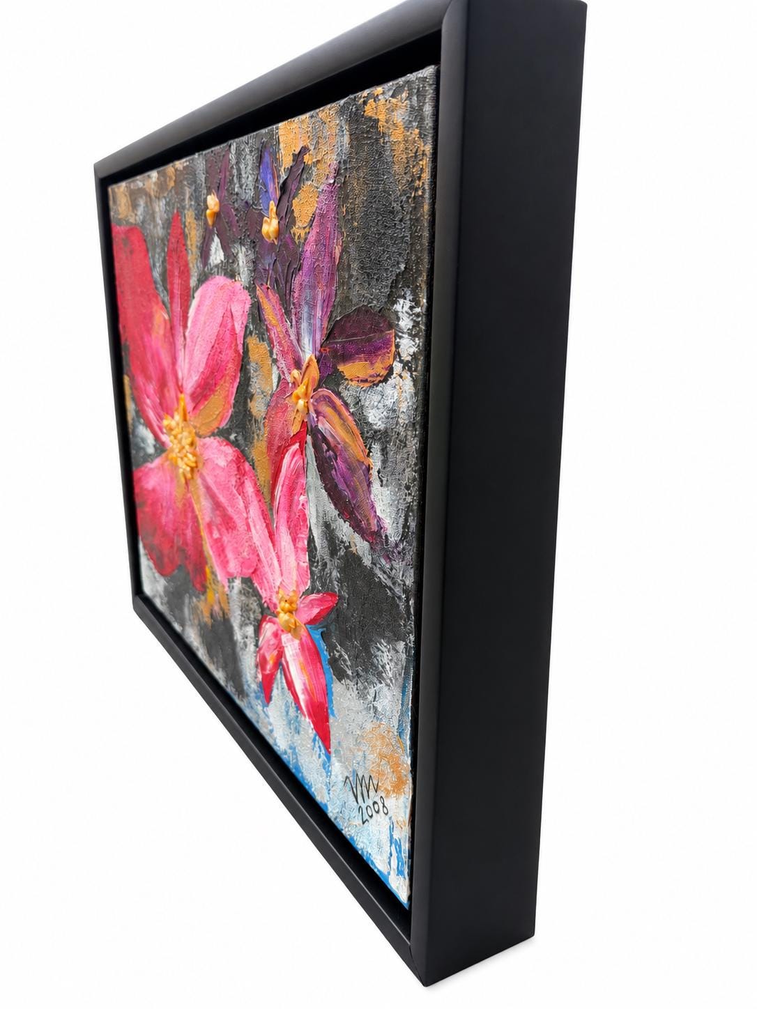 Pink Abstract Orchids, angled framed view