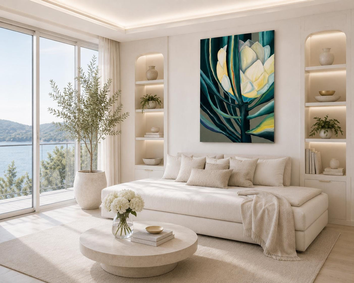King Protea shown in a styled light living room mockup