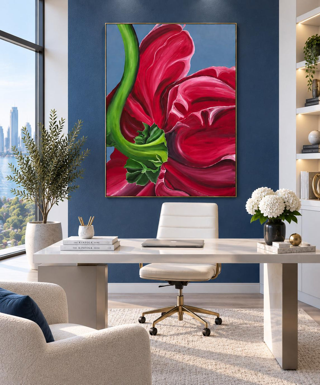 Peony shown in a styled bright living room mockup