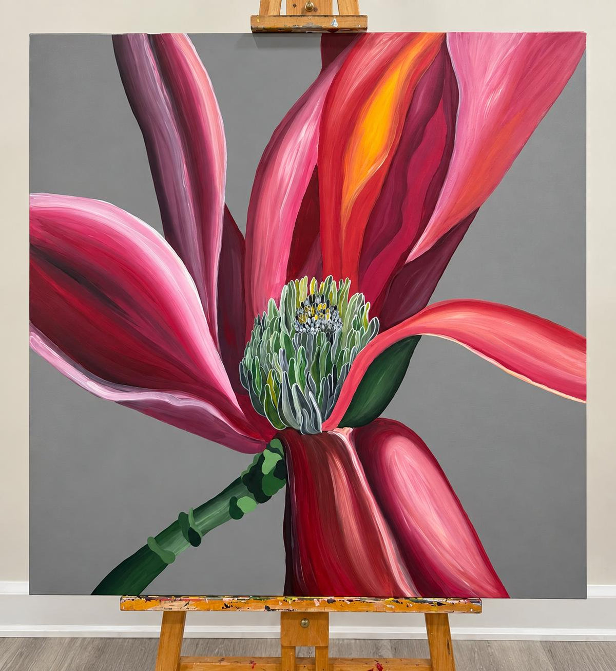 Grey Magnolia, angled canvas view