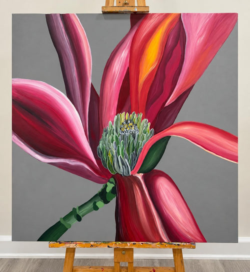 Grey Magnolia, angled canvas view