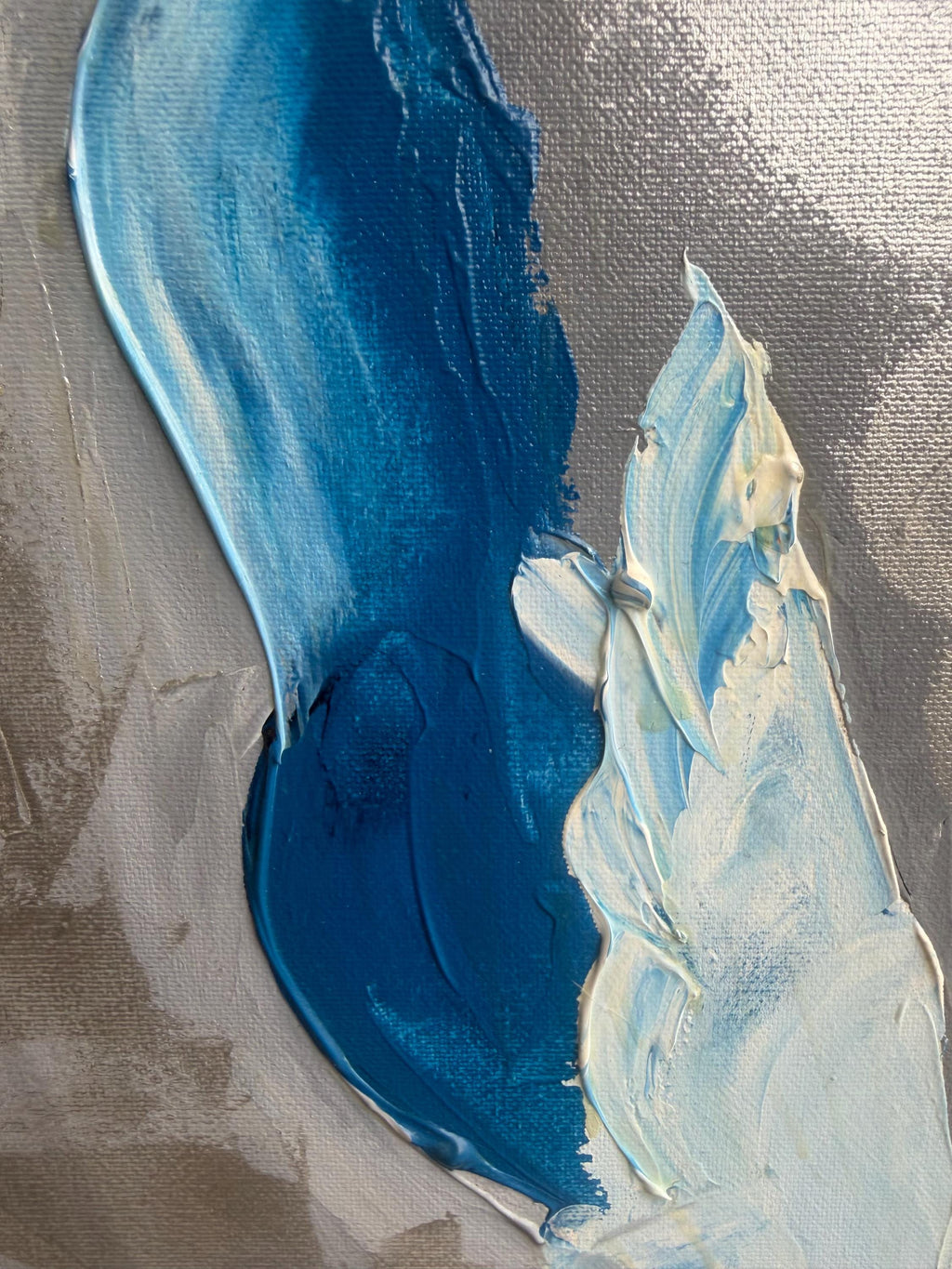Blue Iris, painted petal detail