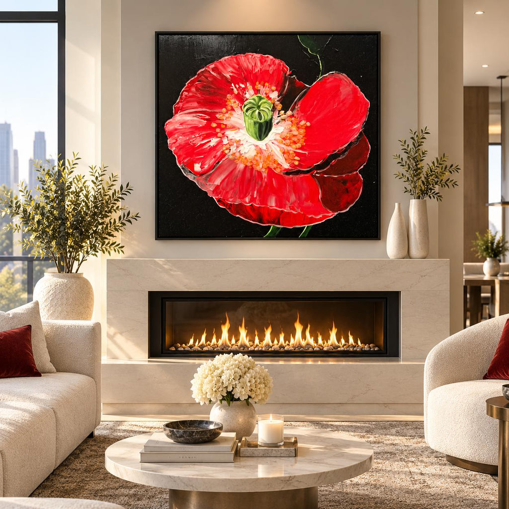Ruby Poppy shown in a styled interior mockup