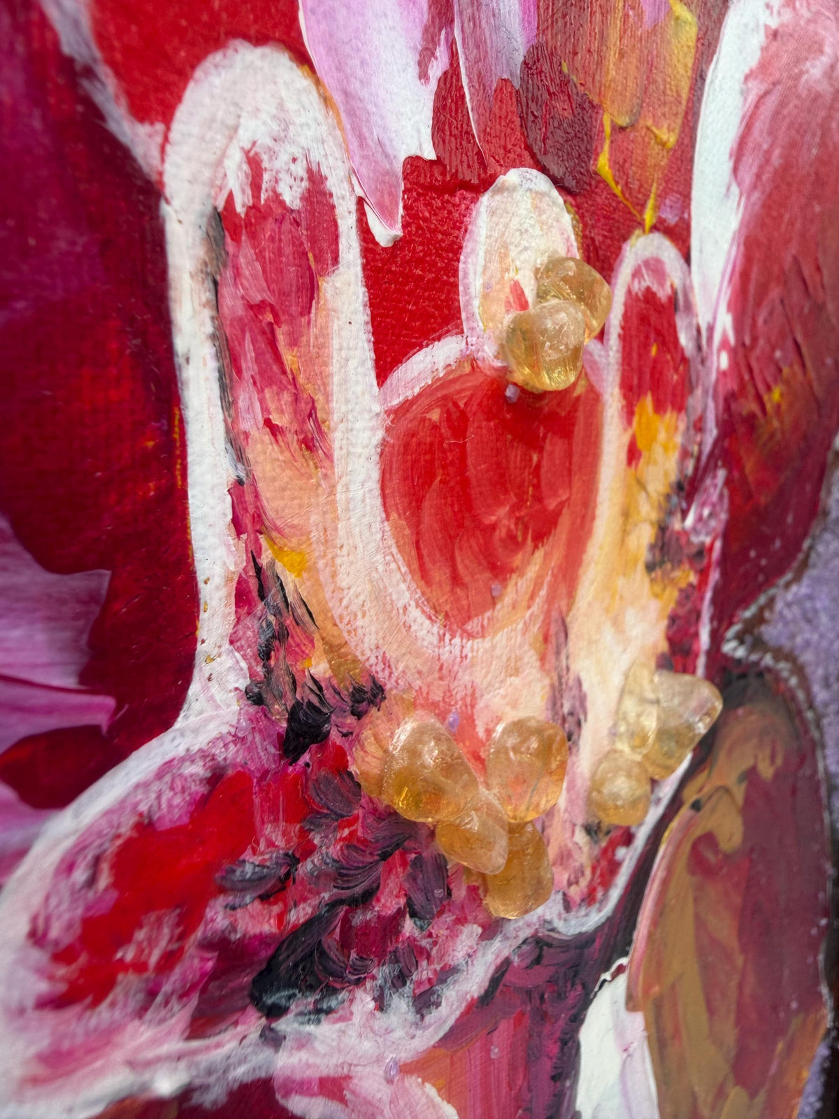 Red Orchid, orchid petal detail