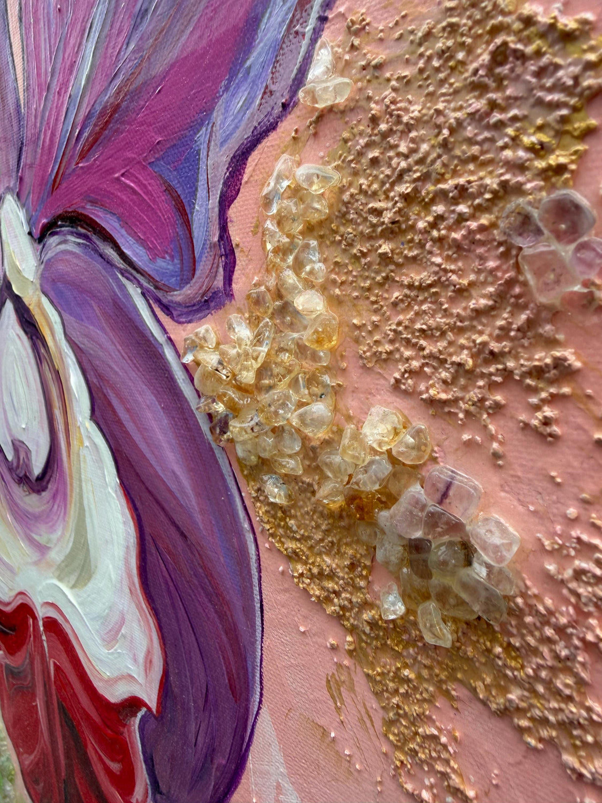 Pink Orchid, painted texture detail