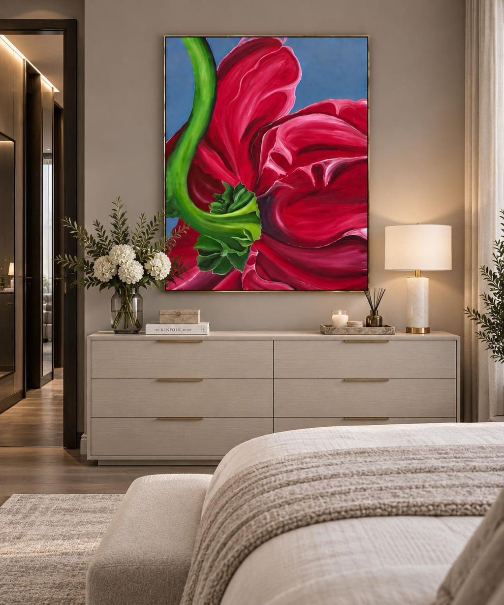 Peony shown in a styled chair corner mockup