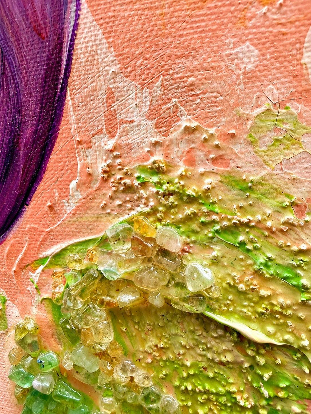 Pink Orchid, painted texture detail