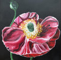 Black Poppy, original acrylic painting by Veronika Melnyk, front view