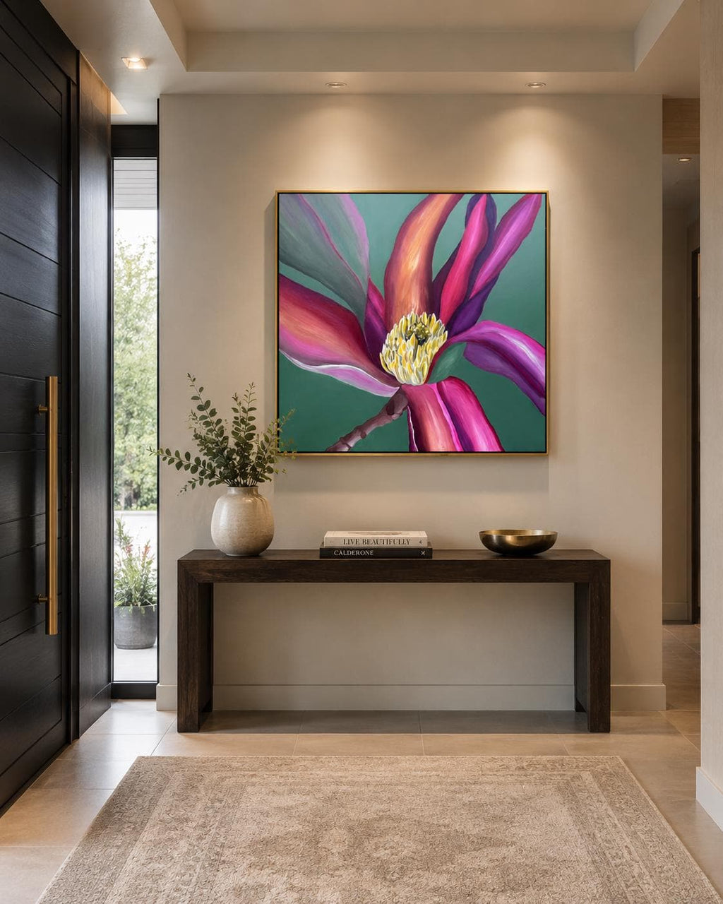 Additional photograph of Magnolia Green, original acrylic painting by Veronika Melnyk