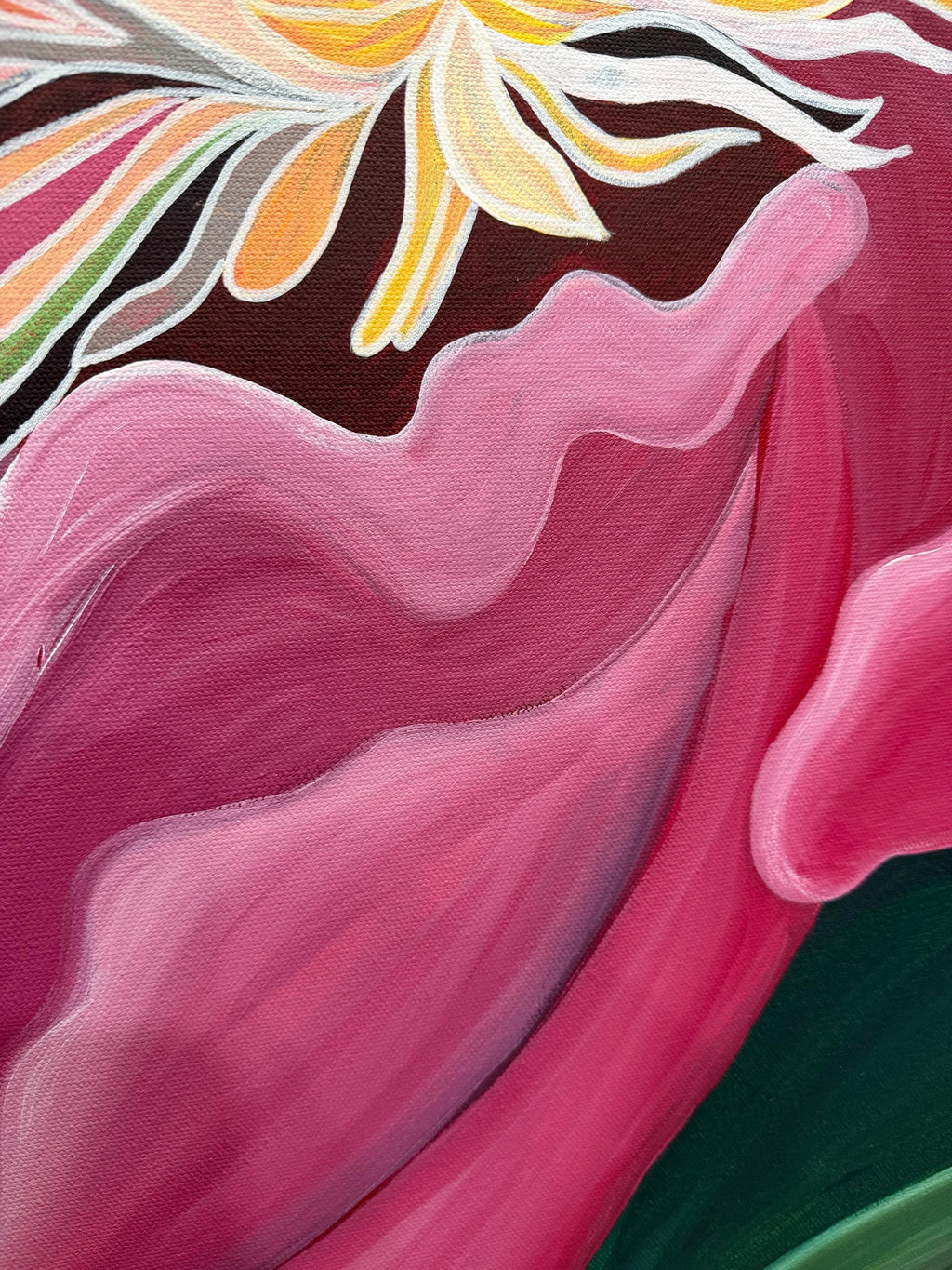Peony, peony center detail