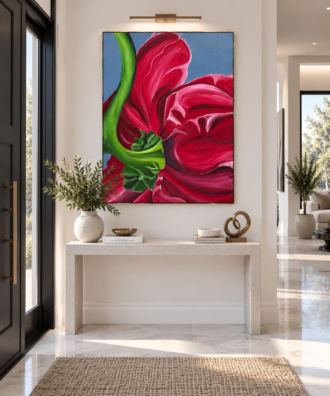 Peony shown in a styled hallway mockup
