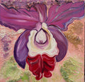 Pink Orchid, original acrylic painting by Veronika Melnyk, front view