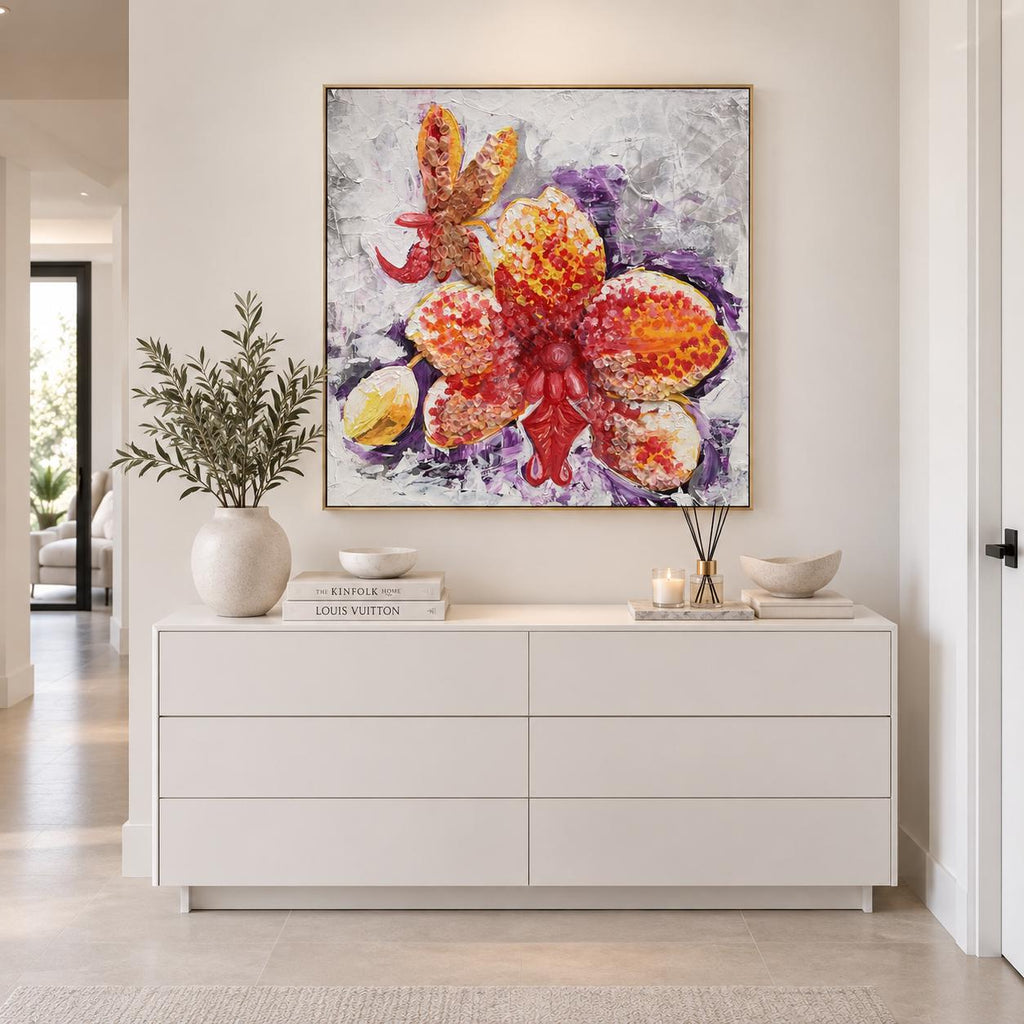 Yellow Orchid shown in a styled console mockup