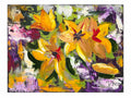 Yellow Lilies, original acrylic painting by Veronika Melnyk, front view